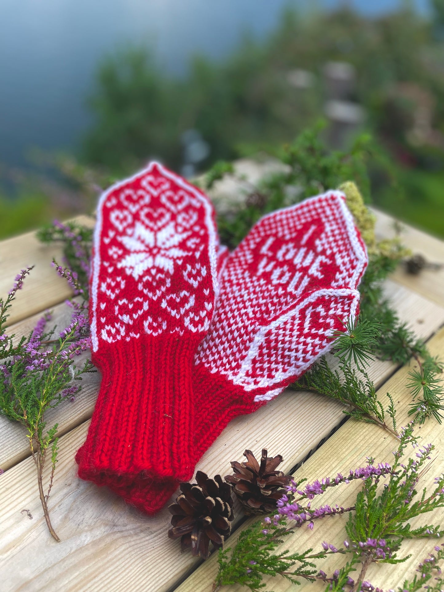 I Love You Heart Mitten Adult