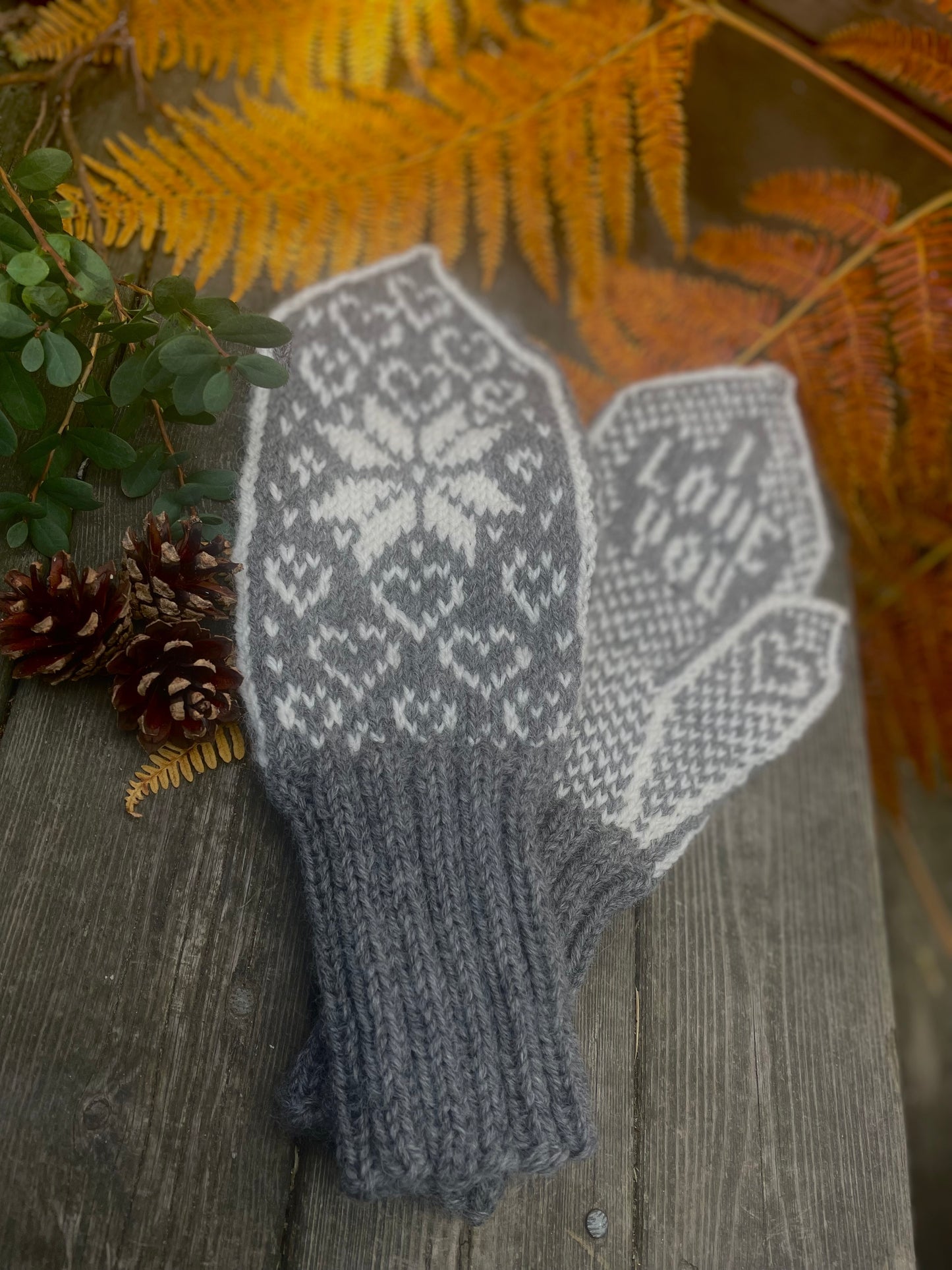 I Love You Heart Mitten Adult