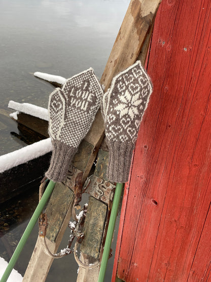 I Love You Heart Mitten Adult