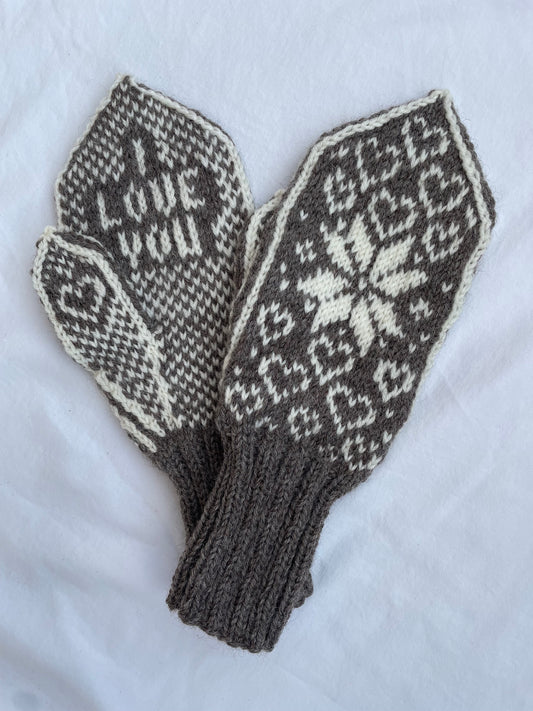 I Love You Heart Mitten Adult