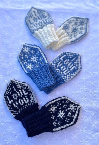 I Love You Snowflake mittens baby 0-12 months