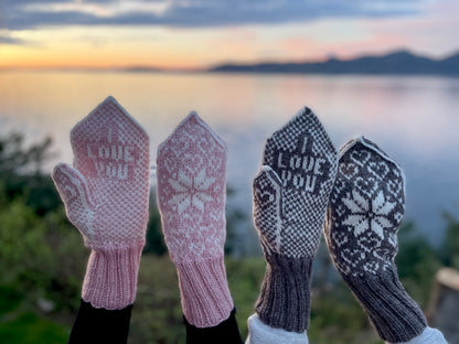 I Love You Heart Mitten Adult